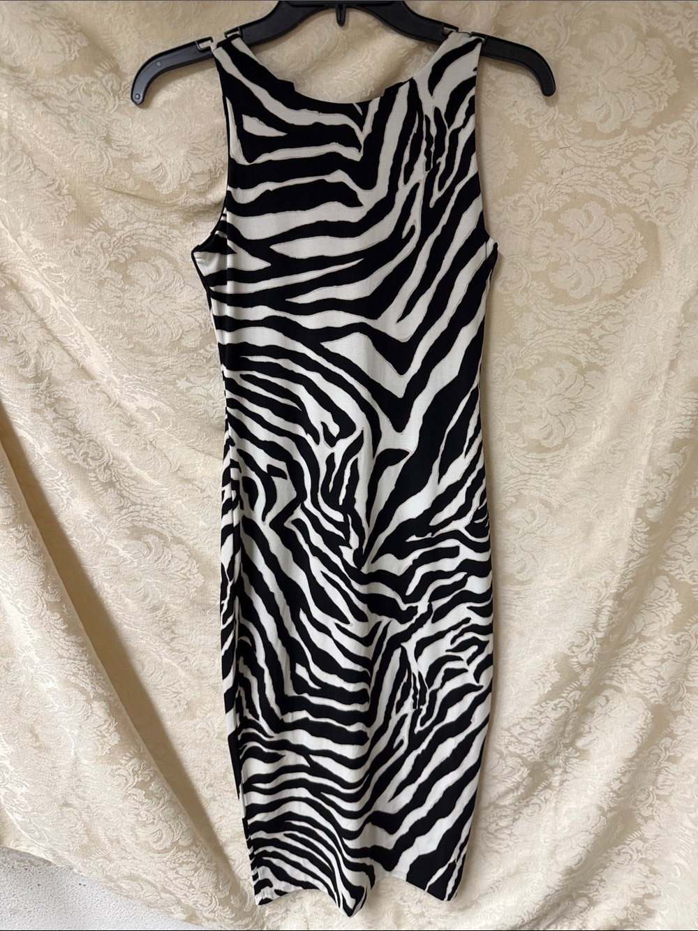 White House Black Market Zebra Print Black/White Dress